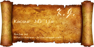 Kacsur Júlia névjegykártya
