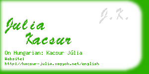 julia kacsur business card